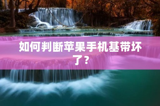 如何判断苹果手机基带坏了?
