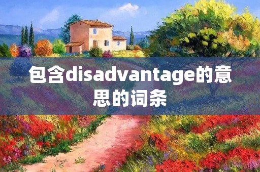 包含disadvantage的意思的词条