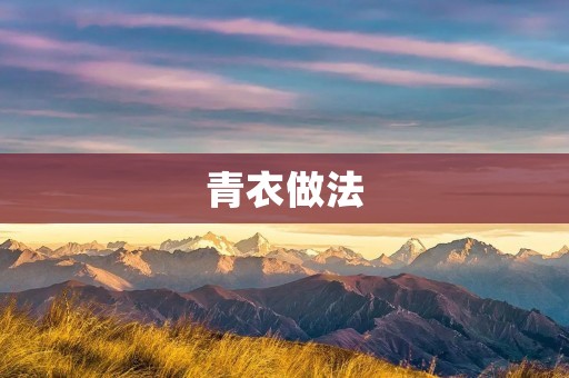 青衣做法：制作美味青衣的详细步骤
