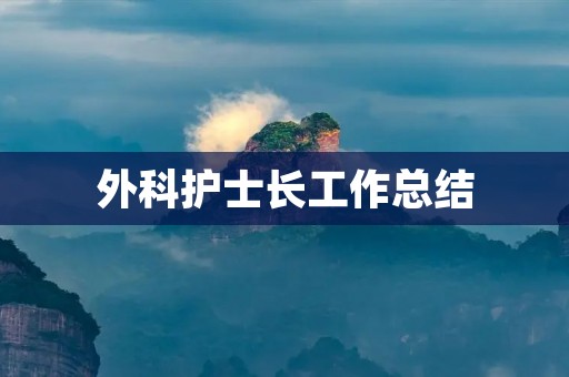 外科护士长工作总结