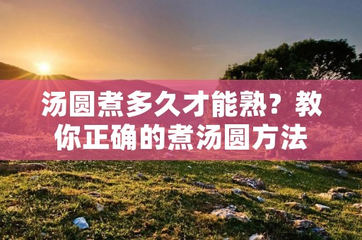汤圆煮多久才能熟?教你正确的煮汤圆方法 汤圆煮多久才能熟?教你正确的煮汤圆方法
