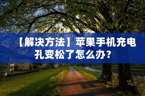 【解决方法】苹果手机充电孔变松了怎么办?