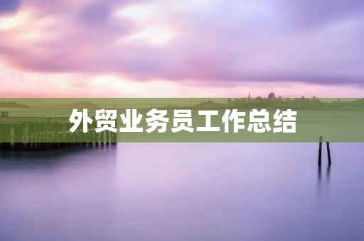 外贸业务员工作总结