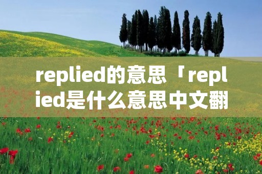 replied的意思「replied是什么意思中文翻译」