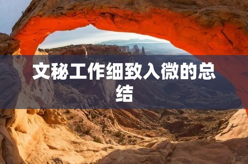 文秘工作细致入微的总结