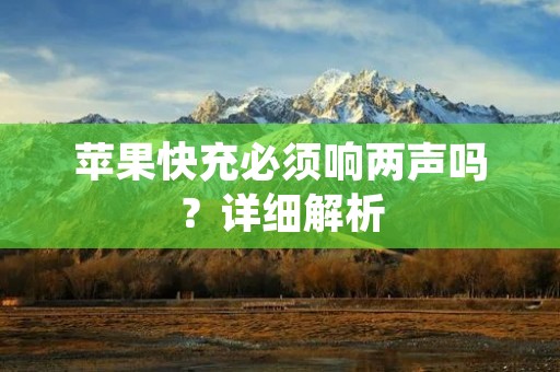 苹果快充必须响两声吗?详细解析