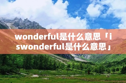 wonderful是什么意思「iswonderful是什么意思」