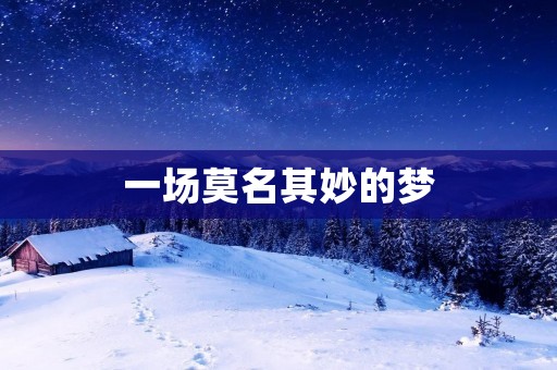 一场莫名其妙的梦 一场莫名其妙的梦