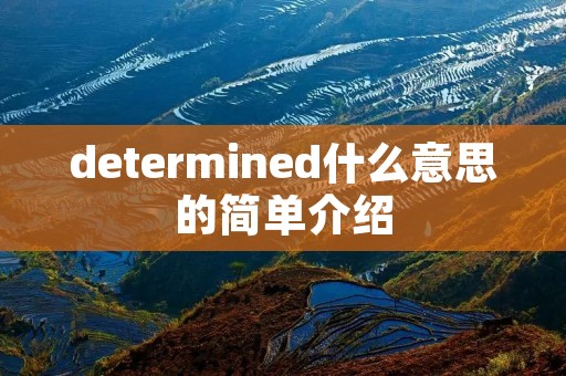 determined什么意思的简单介绍 determined什么意思的简单介绍