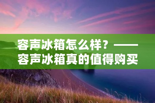 容声冰箱怎么样？——容声冰箱真的值得购买吗？