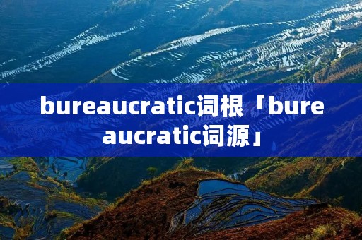 bureaucratic词根「bureaucratic词源」