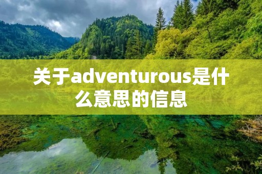 关于adventurous是什么意思的信息