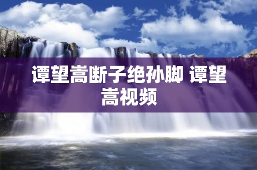 谭望嵩断子绝孙脚 谭望嵩视频