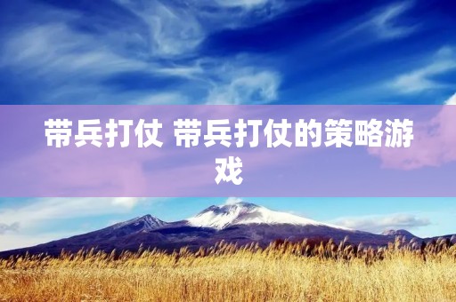 带兵打仗 带兵打仗的策略游戏