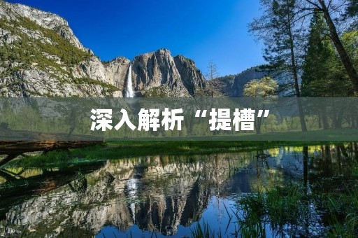 深入解析“提槽”:从起源到演变再到现象 深入解析“提槽”:从起源到演变再到现象