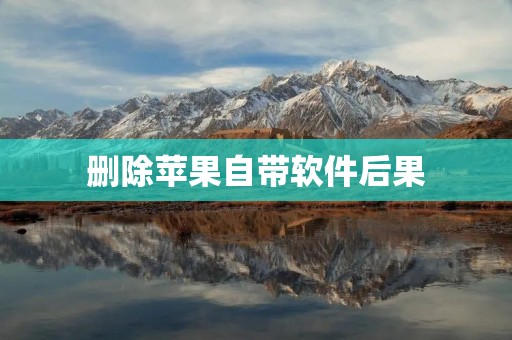 删除苹果自带软件后果:你需要知道的几点重要事项