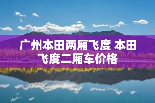 广州本田两厢飞度 本田飞度二厢车价格