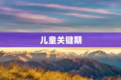 儿童关键期:从出生到六岁的重要发育阶段 儿童关键期:从出生到六岁的重要发育阶段