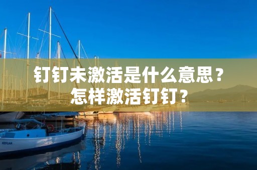 钉钉未激活是什么意思?怎样激活钉钉?