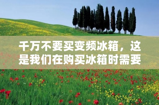 千万不要买变频冰箱，这是我们在购买冰箱时需要特别注意的一点。虽然变频技术在很多家电产品中应用得非常广泛，但是在冰箱领域中，变频技术却并不是一种值得推荐的选择。下面我们将详细分析变频冰箱的缺点，以帮助大家更好地了解这种产品。
