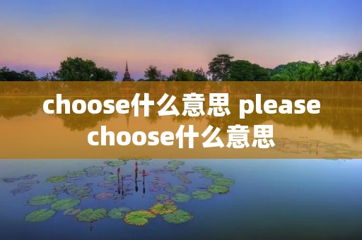 choose什么意思 pleasechoose什么意思
