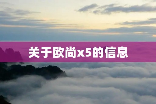 关于欧尚x5的信息