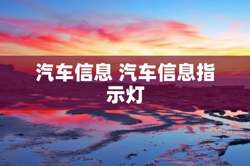 汽车信息 汽车信息指示灯
