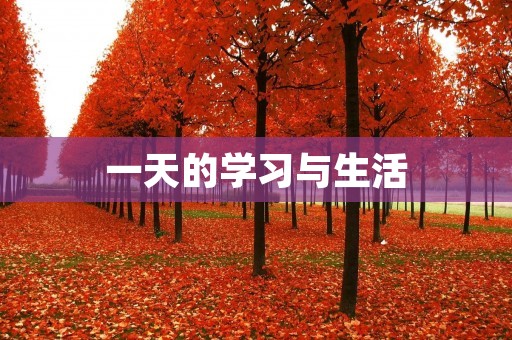 一天的学习与生活 一天的学习与生活