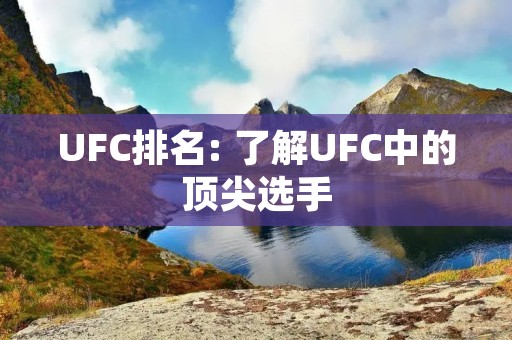 UFC排名: 了解UFC中的顶尖选手