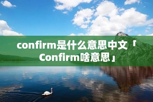 confirm是什么意思中文「Confirm啥意思」