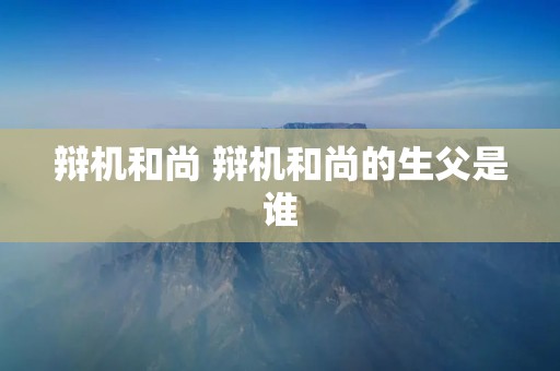 辩机和尚 辩机和尚的生父是谁