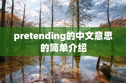 pretending的中文意思的简单介绍 pretending的中文意思的简单介绍