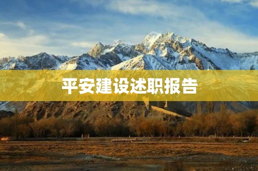 平安建设述职报告