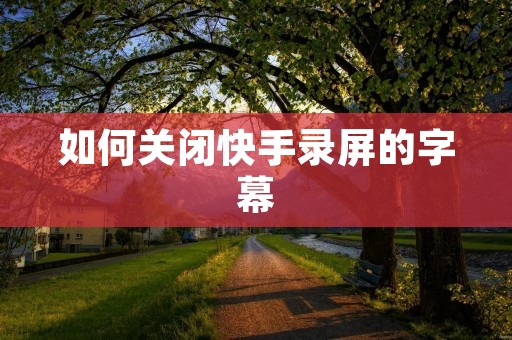如何关闭快手录屏的字幕
