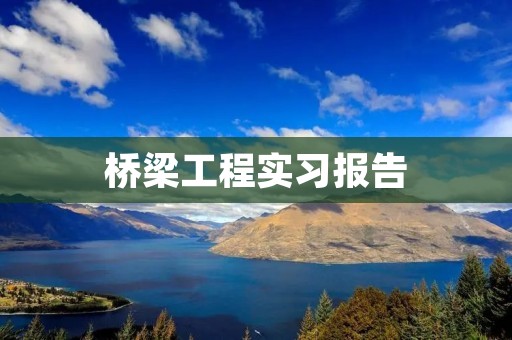 桥梁工程实习报告
