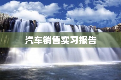 汽车销售实习报告