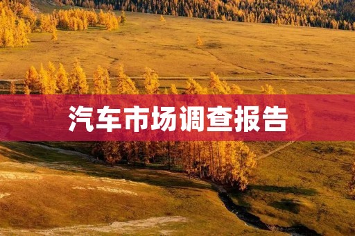 汽车市场调查报告：消费者购车需求与市场趋势分析