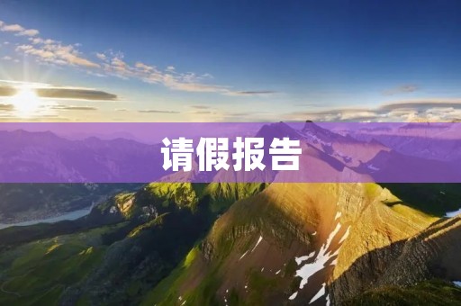 请假报告：因私事请假申请