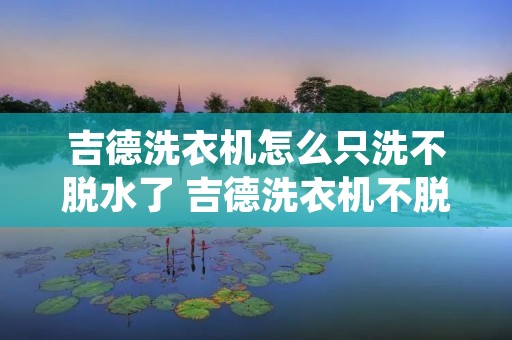 吉德洗衣机怎么只洗不脱水了 吉德洗衣机不脱水怎么回事