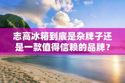 志高冰箱到底是杂牌子还是一款值得信赖的品牌？