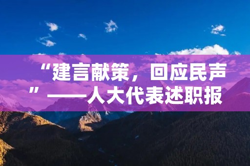 “建言献策，回应民声”——人大代表述职报告