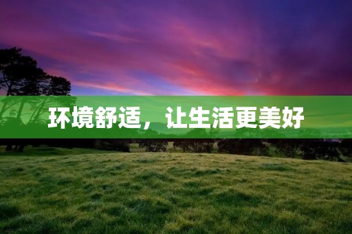 环境舒适，让生活更美好