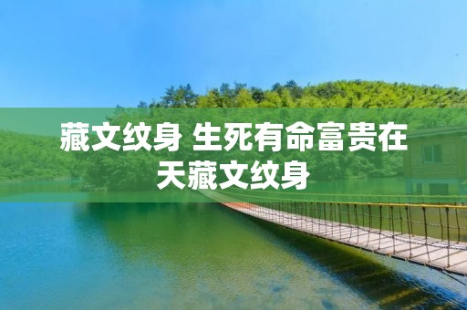 藏文纹身 生死有命富贵在天藏文纹身