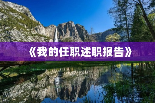 《我的任职述职报告》