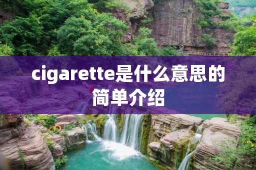 cigarette是什么意思的简单介绍 cigarette是什么意思的简单介绍