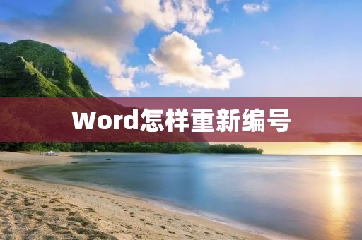 Word怎样重新编号