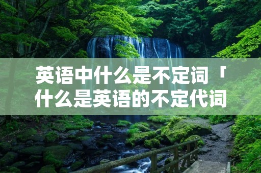 英语中什么是不定词「什么是英语的不定代词」