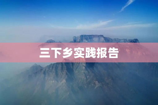 三下乡实践报告：深入农村，了解乡村振兴