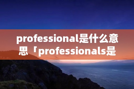 professional是什么意思「professionals是什么意思」