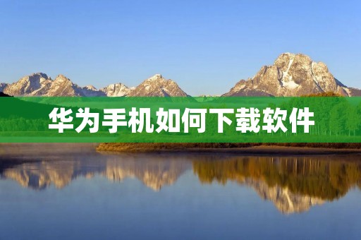 华为手机如何下载软件